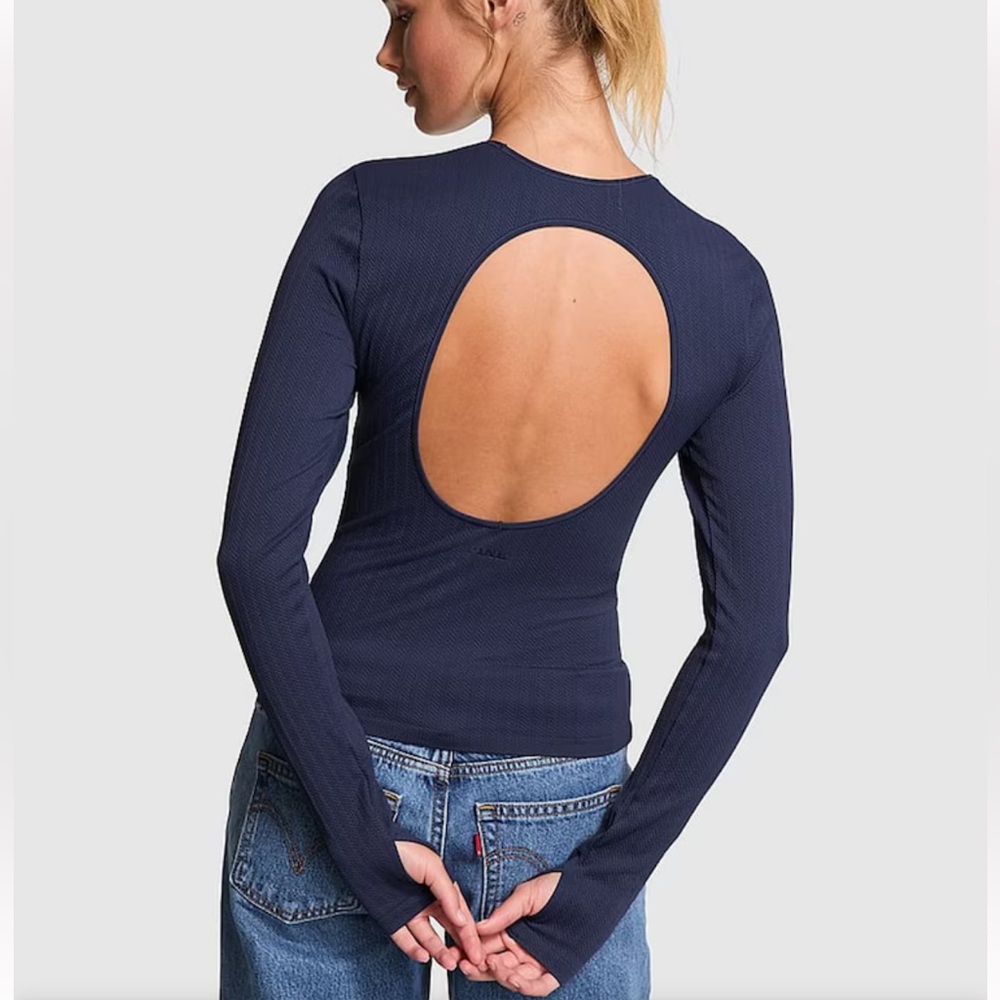 Pink Victoria’s Secret Soft Seamless Cable Long-sleeve Top